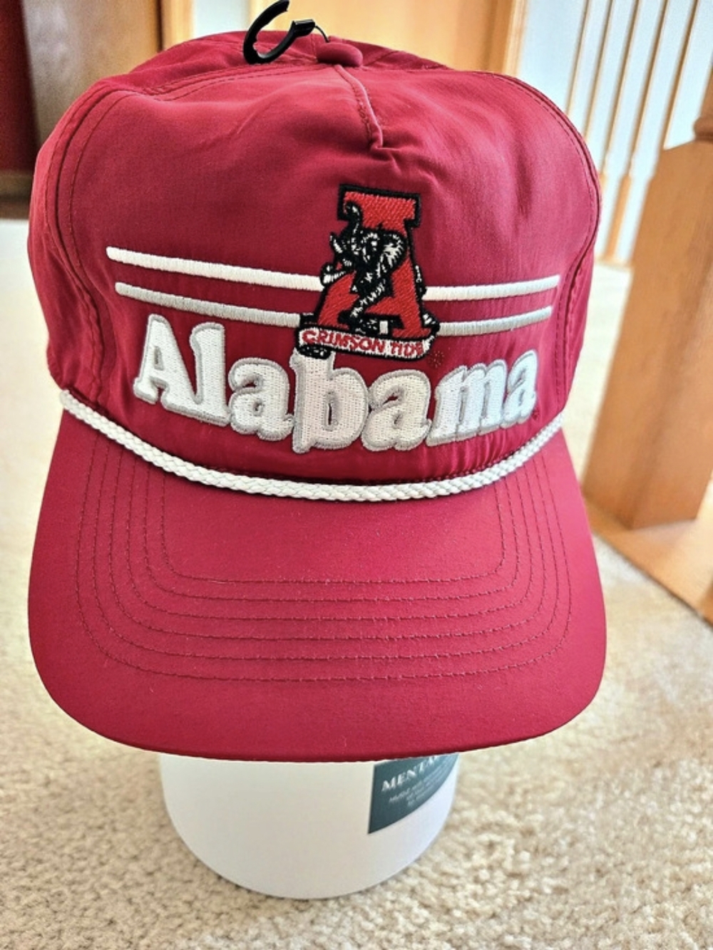 Alabama Embroidered Hat in Red & White